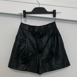 Zara leather shorts